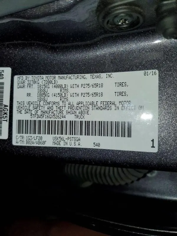 2016 TOYOTA TUNDRA TRD PRO  