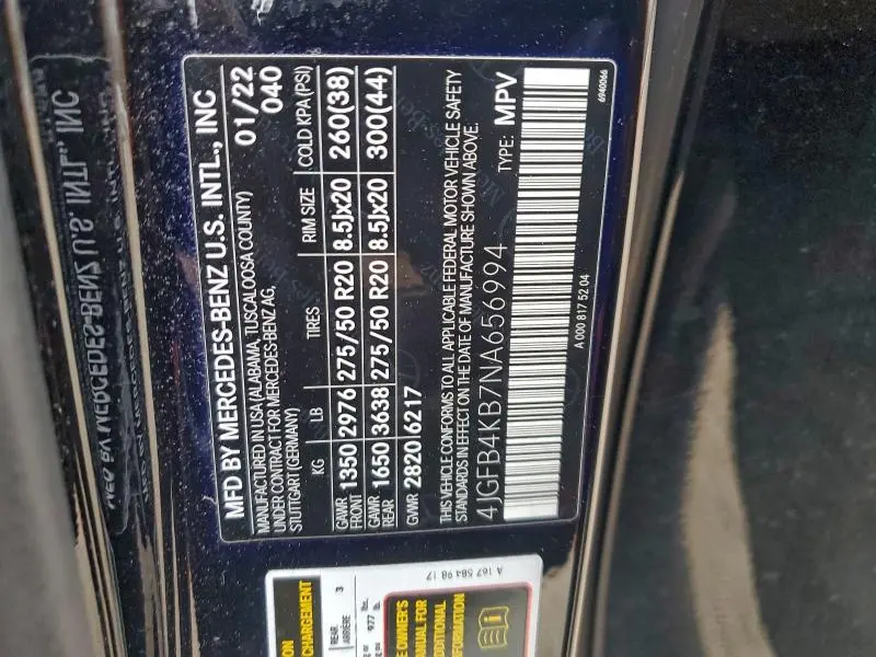 2022 MERCEDES-BENZ GLE 350 4MATIC  