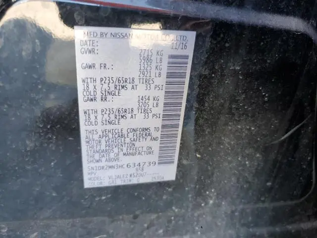 2017 NISSAN PATHFINDER S  