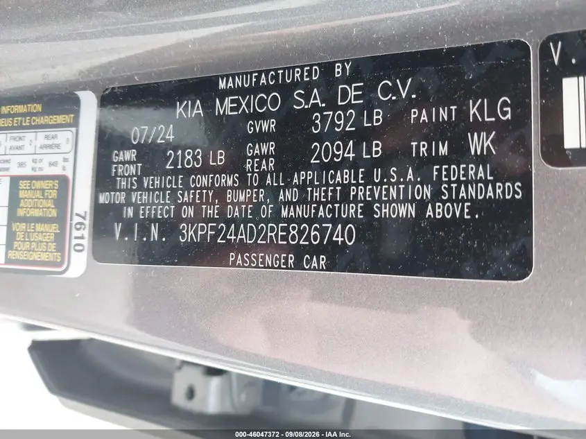 2024 KIA FORTE LXS