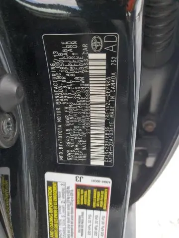 2013 TOYOTA COROLLA BASE  