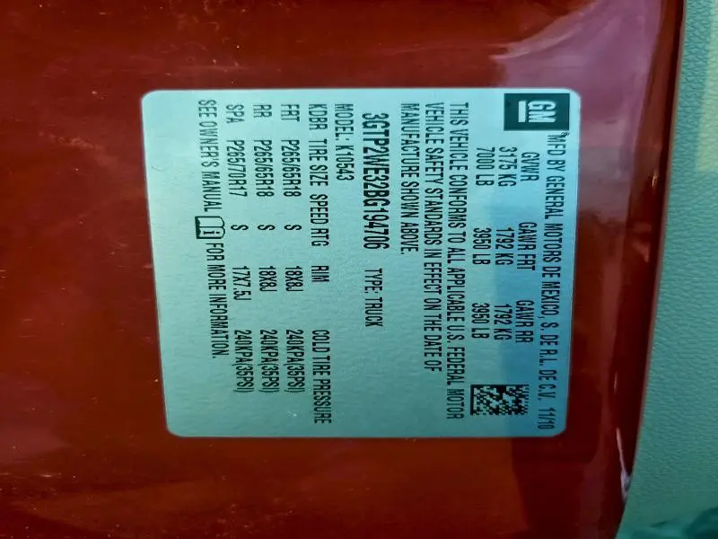 2011 GMC SIERRA K1500 SLT  