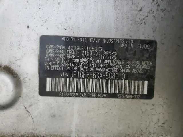 2010 SUBARU IMPREZA 2.5I PREMIUM  