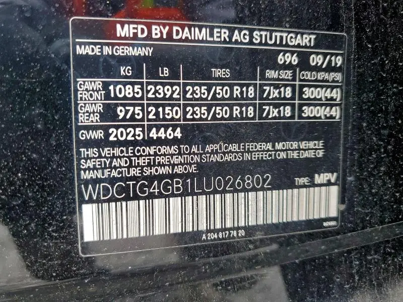 2020 MERCEDES-BENZ GLA 250 4MATIC  