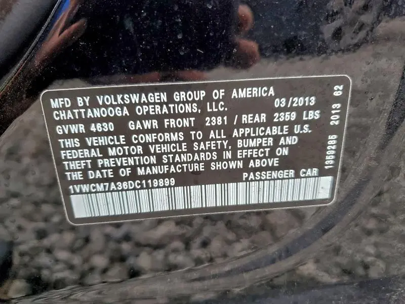 2013 VOLKSWAGEN PASSAT SEL  