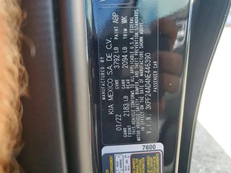 2022 KIA FORTE FE  
