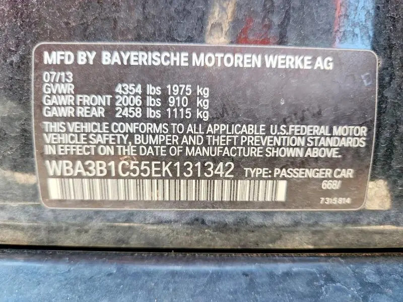 2014 BMW 320 I  