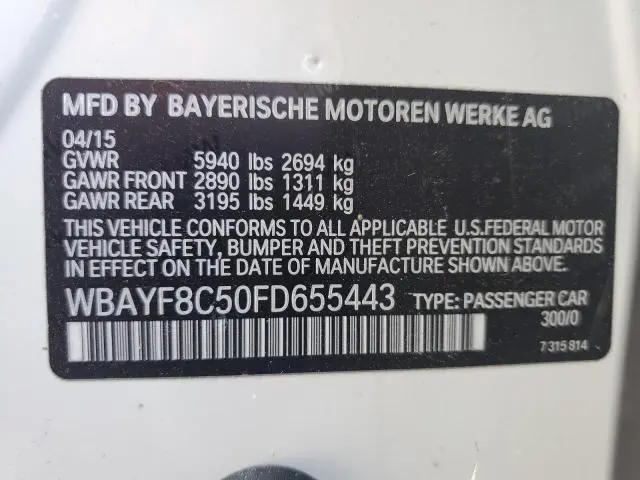 2015 BMW 750 LXI  