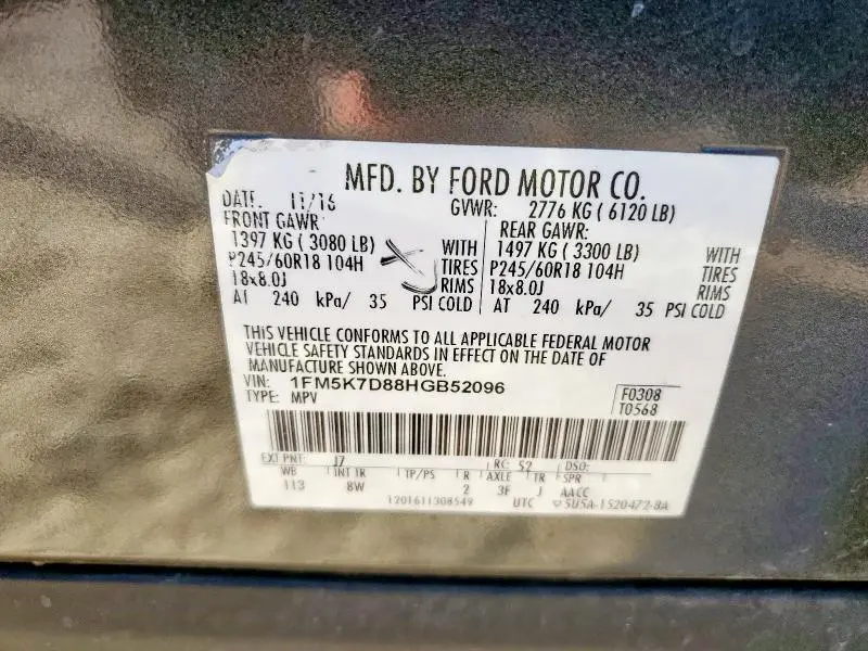 2017 FORD EXPLORER XLT  