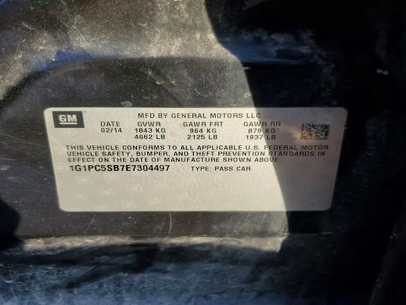 2014 CHEVROLET CRUZE LT  