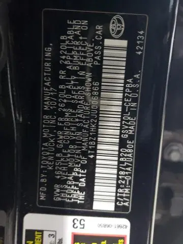 2018 TOYOTA CAMRY XSE  
