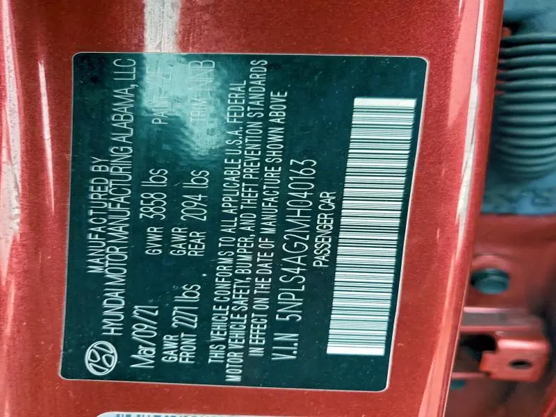 2021 HYUNDAI ELANTRA SEL  