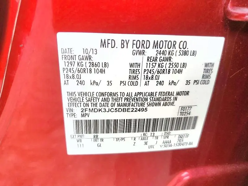2013 FORD EDGE SEL  