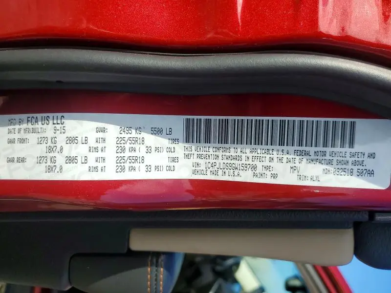 2016 JEEP CHEROKEE LIMITED  