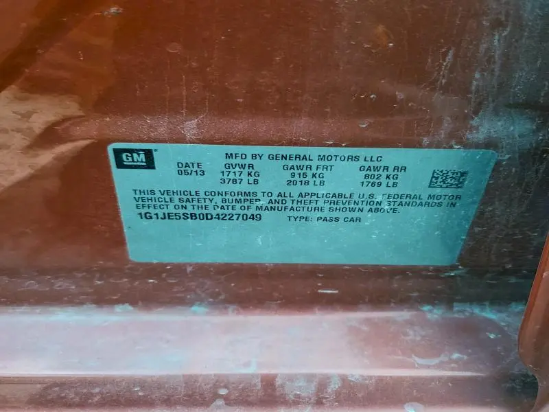 2013 CHEVROLET SONIC LTZ  