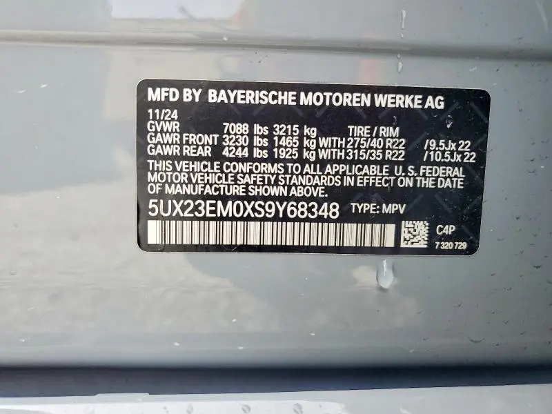 2025 BMW X7 XDRIVE40I  