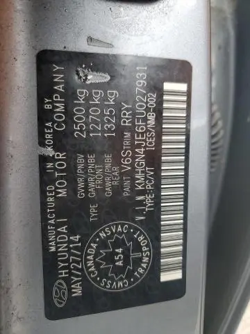 2015 HYUNDAI GENESIS 3.8L  