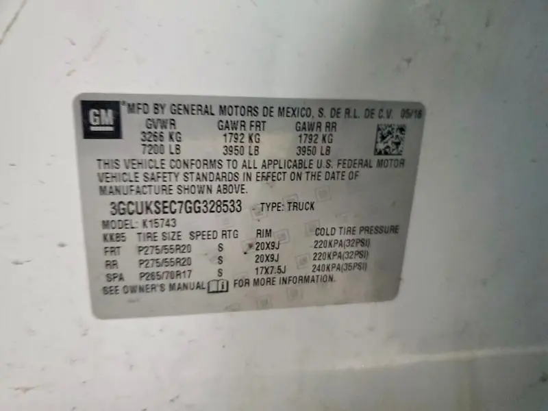 2016 CHEVROLET SILVERADO K1500 LTZ  