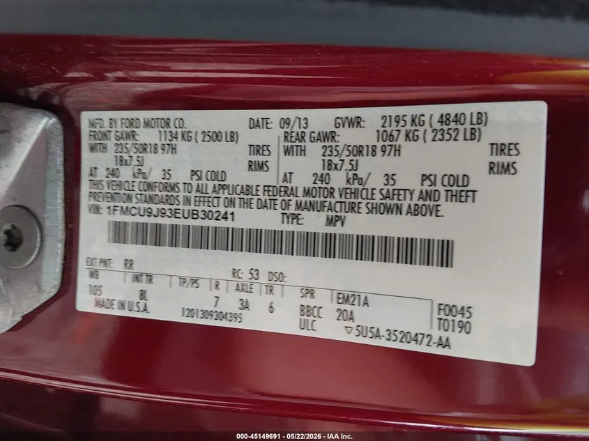 2014 FORD ESCAPE TITANIUM