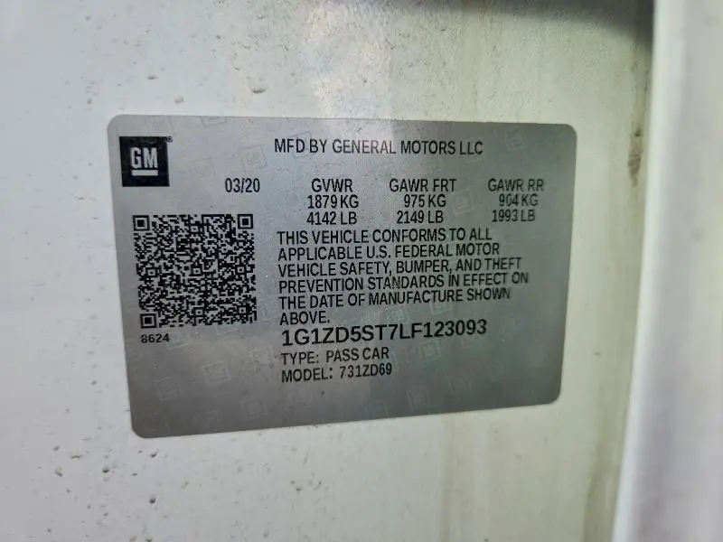 2020 CHEVROLET MALIBU LT  