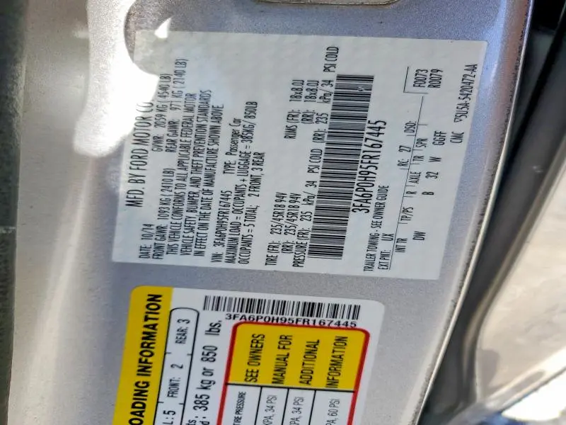 2015 FORD FUSION SE  