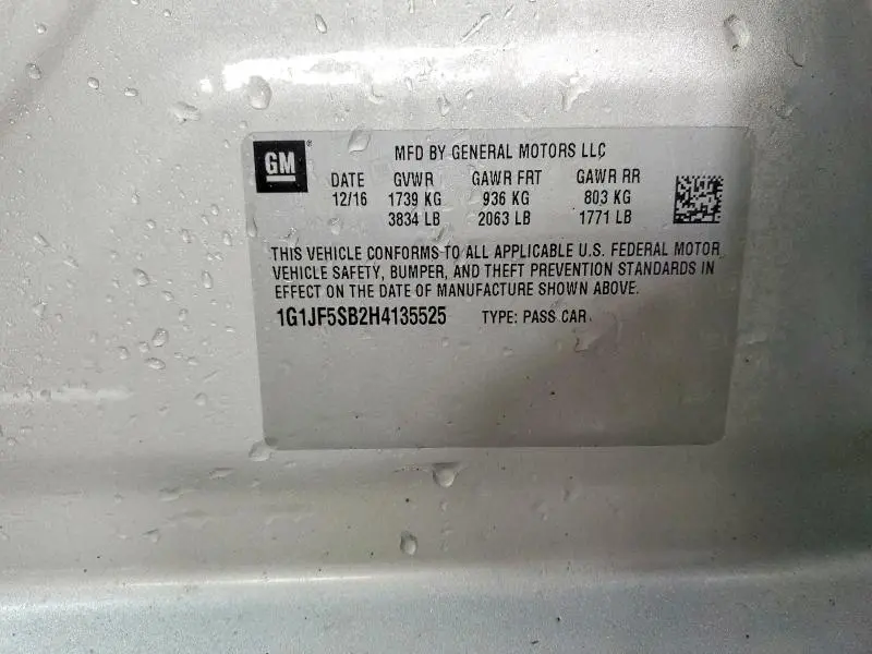 2017 CHEVROLET SONIC PREMIER  