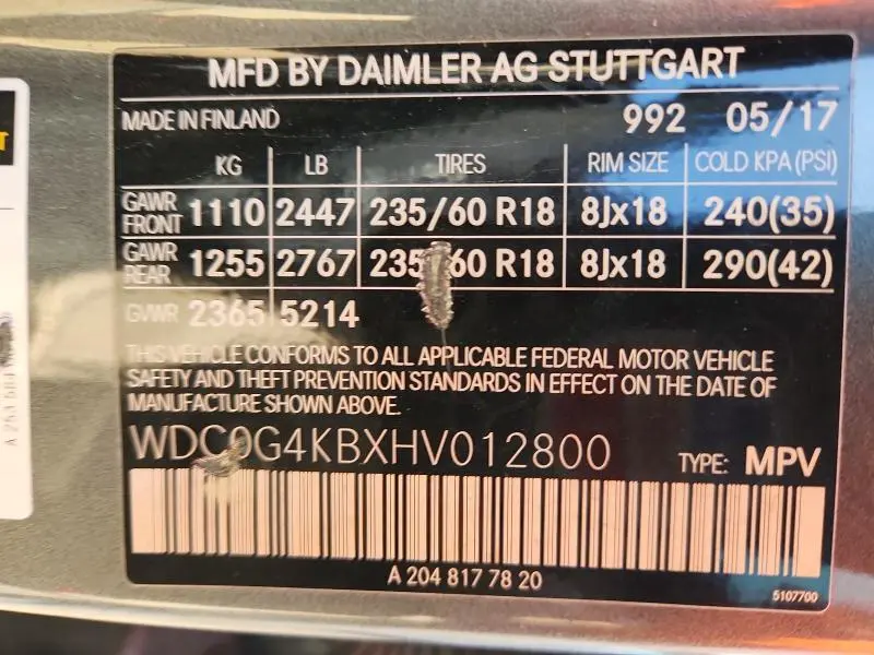 2017 MERCEDES-BENZ GLC 300 4MATIC  