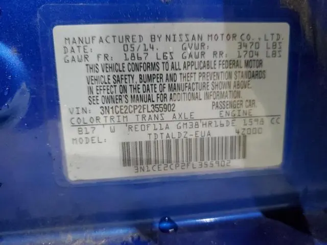 2015 NISSAN VERSA NOTE S  