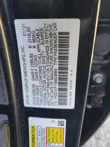 2021 HONDA ACCORD LX  