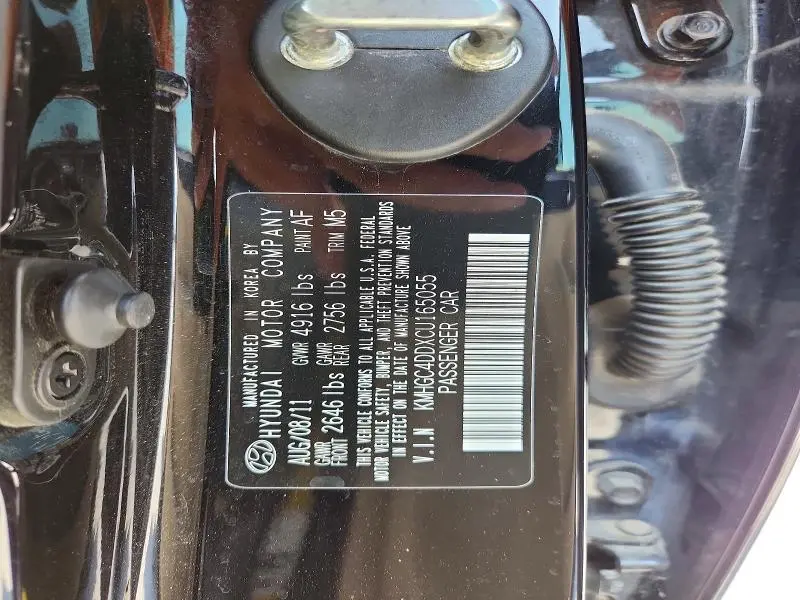 2012 HYUNDAI GENESIS 3.8L  