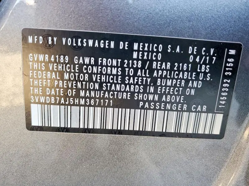 2017 VOLKSWAGEN JETTA SE  