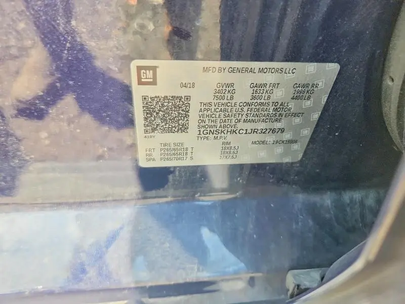 2018 CHEVROLET SUBURBAN K1500 LT  
