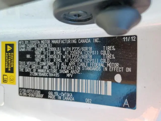 2013 LEXUS RX 350 BASE  