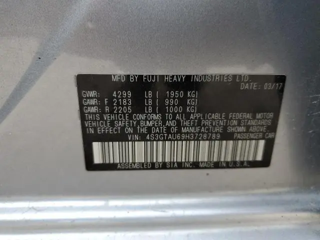 2017 SUBARU IMPREZA LIMITED  