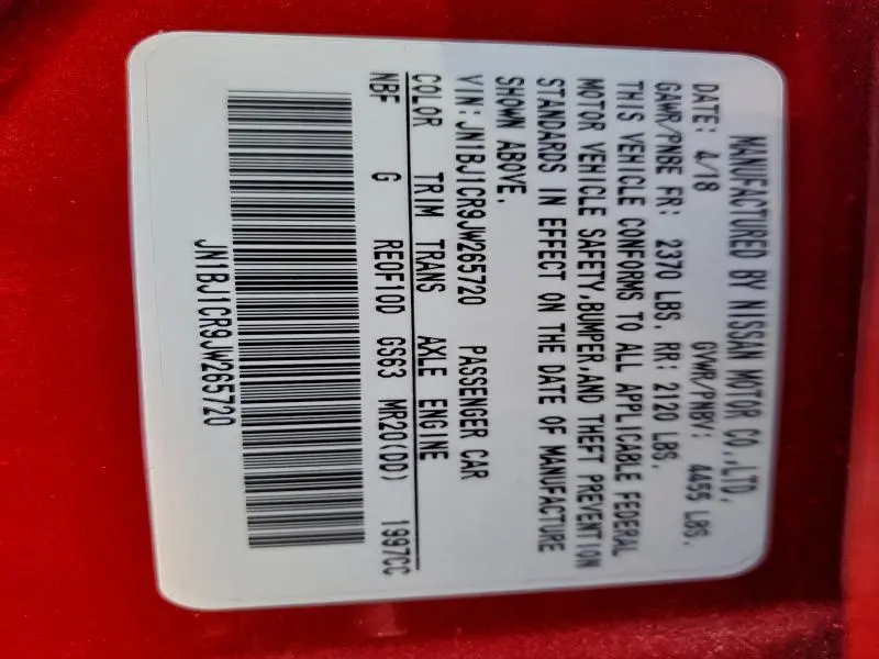 2018 NISSAN ROGUE SPORT S  