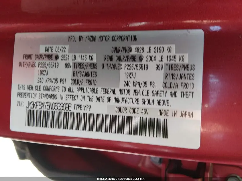 2022 MAZDA CX-5 2.5 TURBO