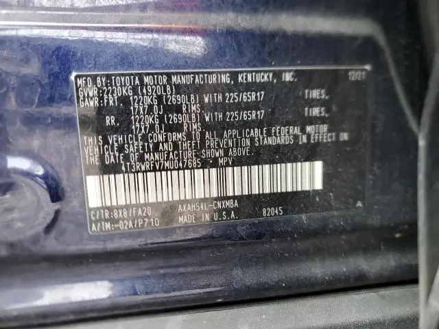 2021 TOYOTA RAV4 XLE  