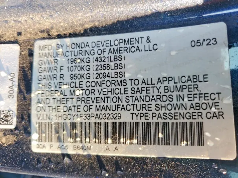 2023 HONDA ACCORD EX  