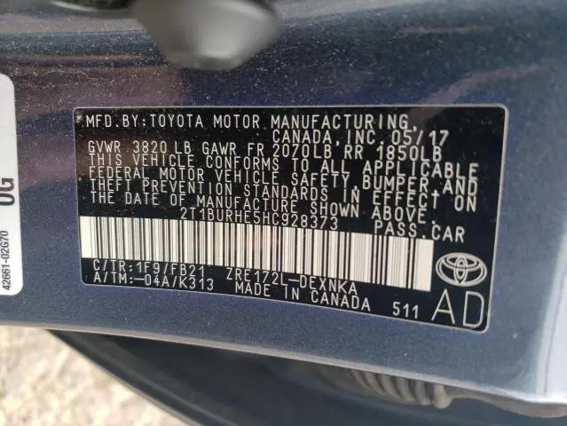 2017 TOYOTA COROLLA L  