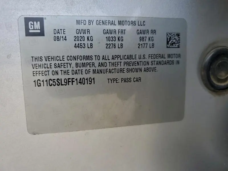 2015 CHEVROLET MALIBU 1LT  