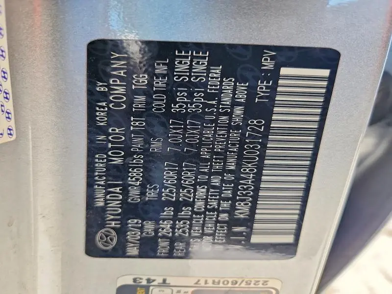 2019 HYUNDAI TUCSON VALUE  