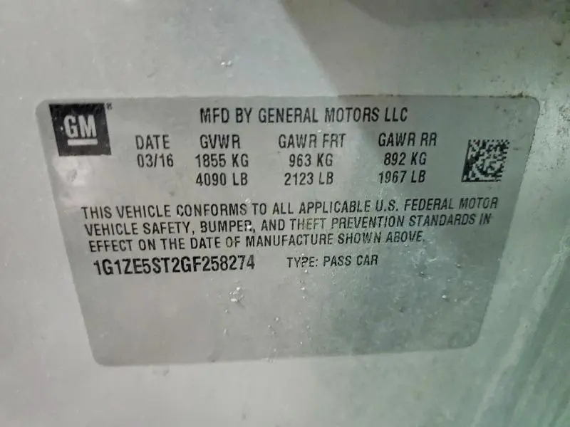 2016 CHEVROLET MALIBU LT  
