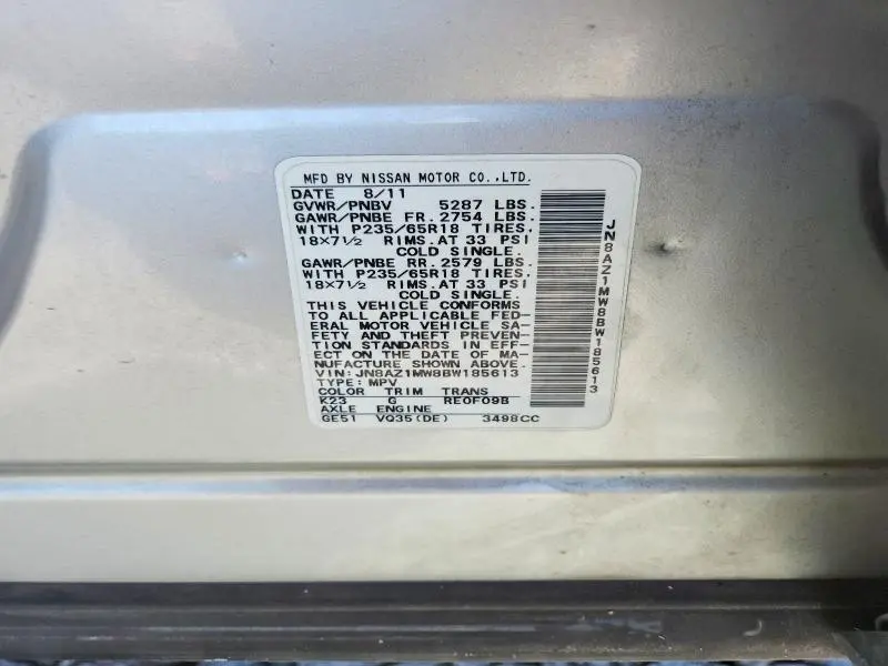2011 NISSAN MURANO S  