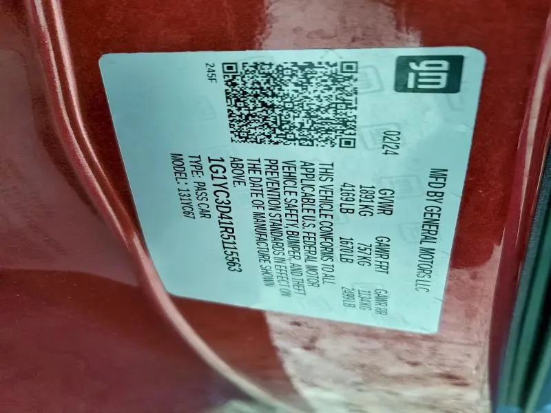 2024 CHEVROLET CORVETTE STINGRAY 3LT  