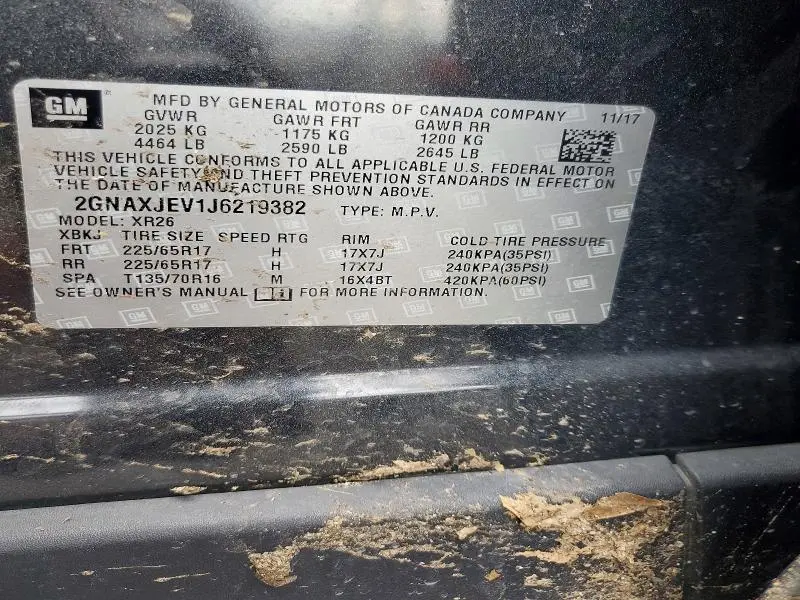 2018 CHEVROLET EQUINOX LT  