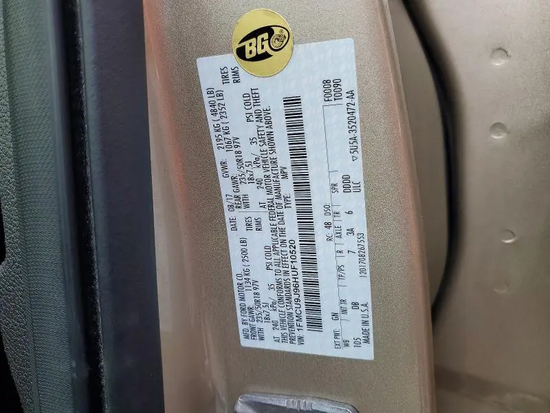 2017 FORD ESCAPE TITANIUM  