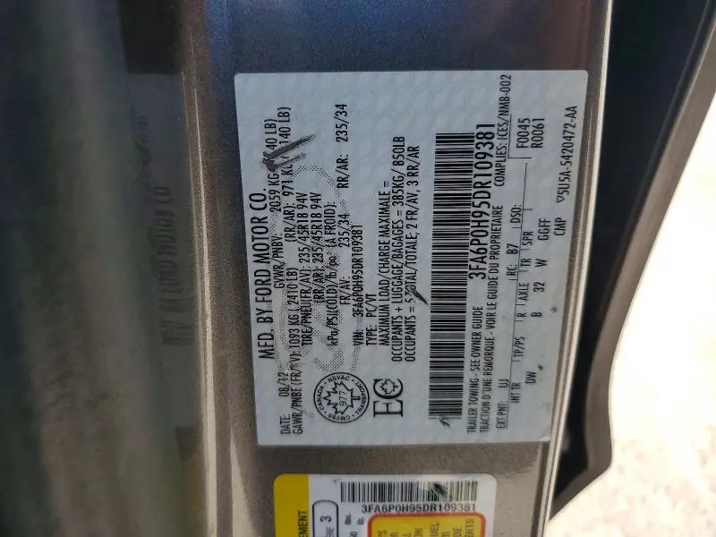 2013 FORD FUSION SE  