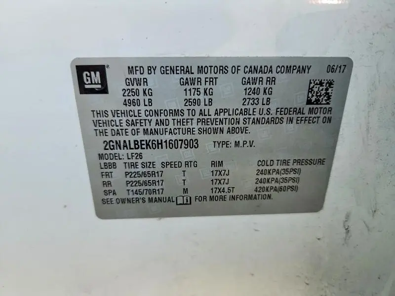 2017 CHEVROLET EQUINOX LS  