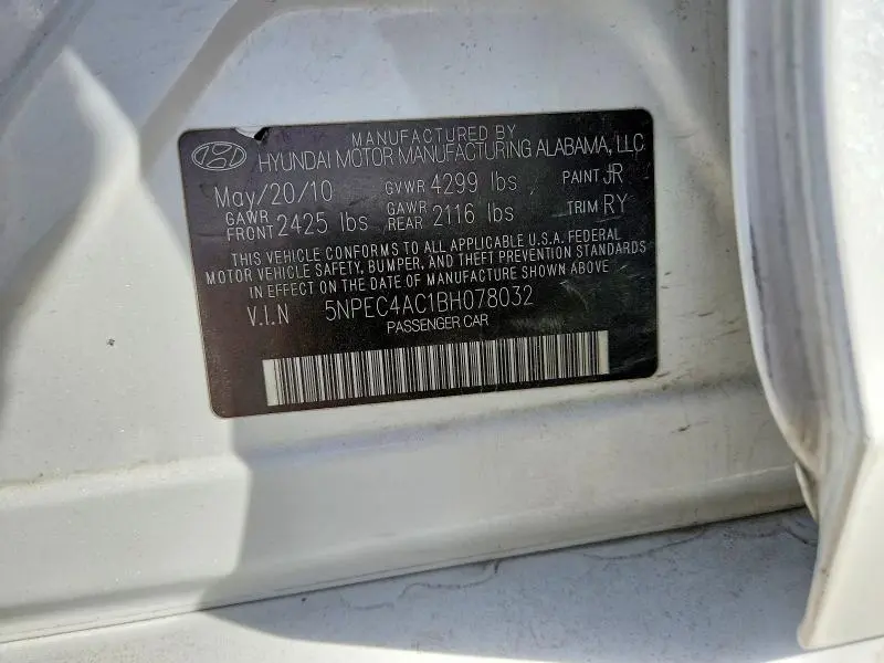 2011 HYUNDAI SONATA SE  