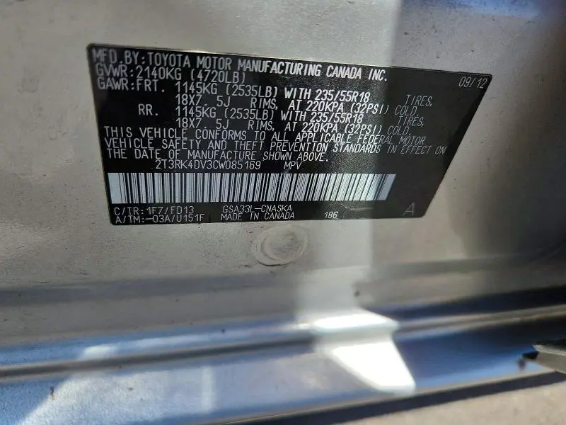 2012 TOYOTA RAV4 SPORT  